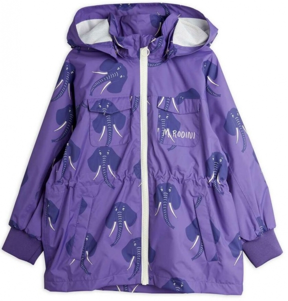 Mini Rodini Elephants shell jacket, purple
