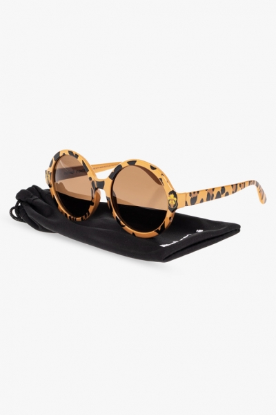 Mini Rodini Round sunglasses, Leopard Beige