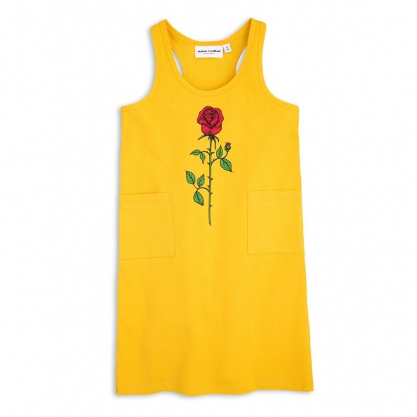 Mini Rodini Rose SP tank dress yellow