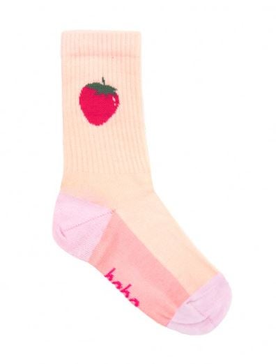 Hebe - Socks Pink With Strawberry