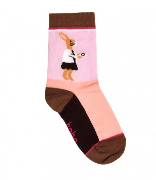 Hebe - Socks Violet And Pink With Bunny