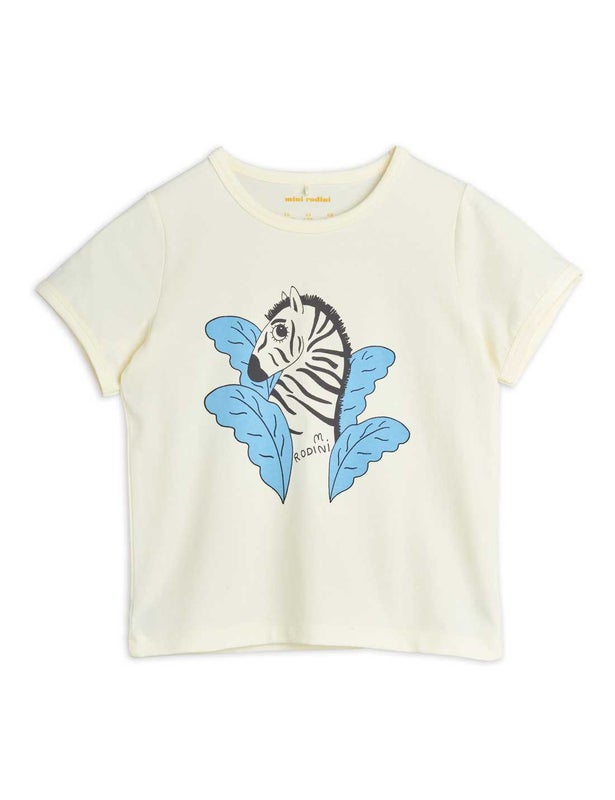 Mini Rodini - Zebra sp ss tee, Offwhite
